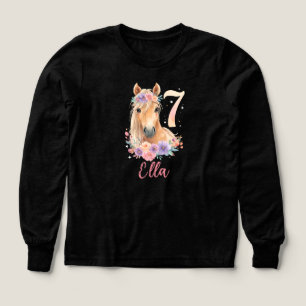Fille de 7 ans personnalisée Cheval Pastel Rose
