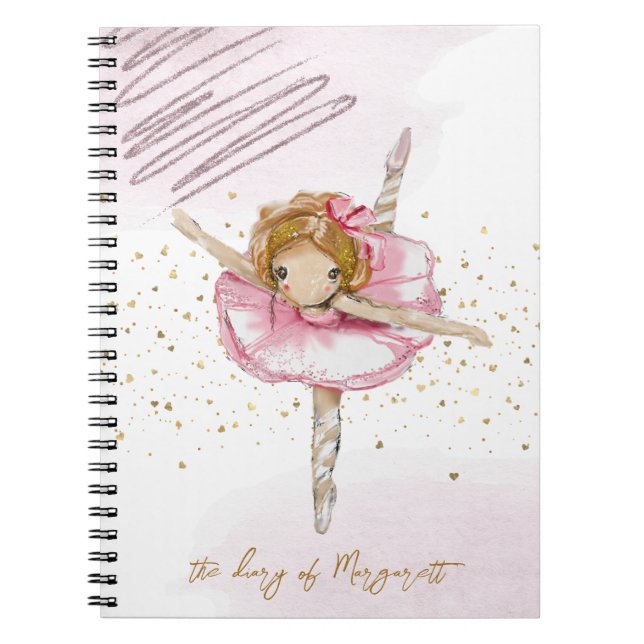 Fille de ballet dansant son joli journal intime ro (Devant)