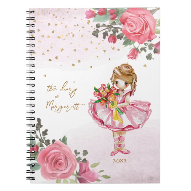 Fille de ballet Journal intime quotidien floral ro (Devant)