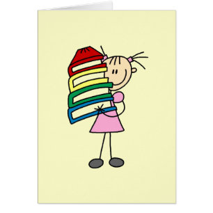 Fille de bâton avec des livres