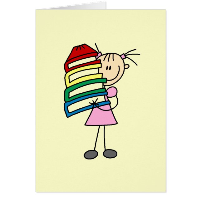 Fille de bâton avec des livres (Devant)