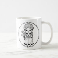 Fille de bois avec marguerites 'L'amour est' Mug