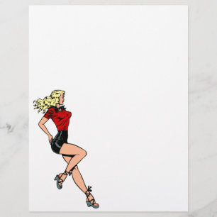 Fille de charme vintage de la porte d'à côté, Blon