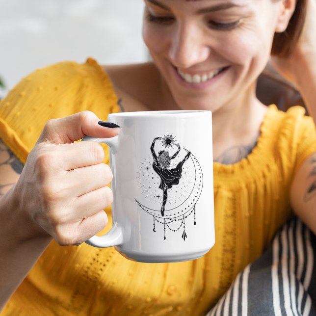 Fille de danse Aries 15oz Black Rim Mug (Créateur téléchargé)