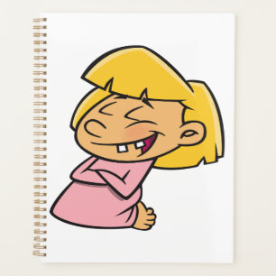 Fille de dessin animé heureuse qui rit