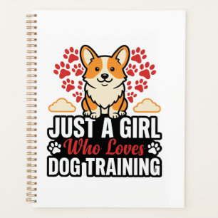 Fille de dressage de chien Corgi Vintage Vector Co