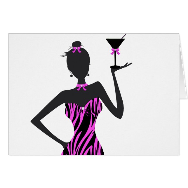 Fille de Fête Martini Zèbre Rose (Devant horizontal)