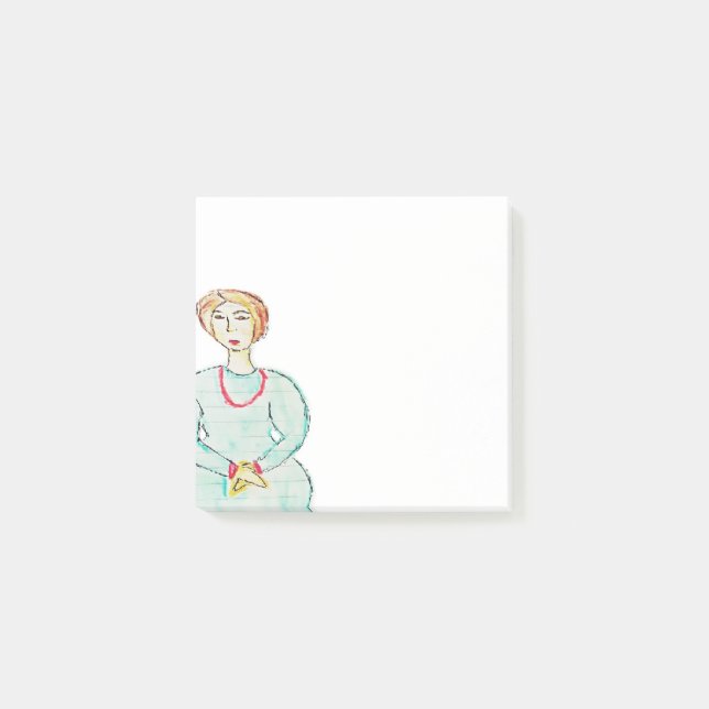 Fille de journal avec les notes de post-it rouges (Devant)