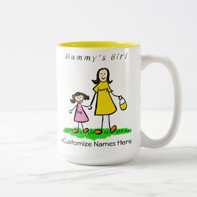 Fille de maman - Brunette Mère & Fille Mug (Droit)