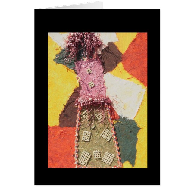 Fille de médias mélangés - carte vierge d'art de (Devant)