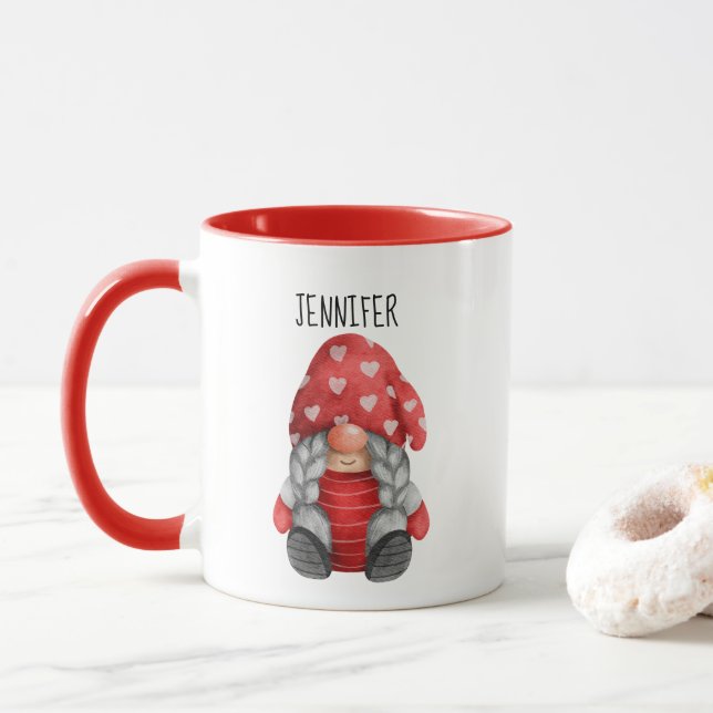 Fille de Noël Gnome Mug (Avec donut)