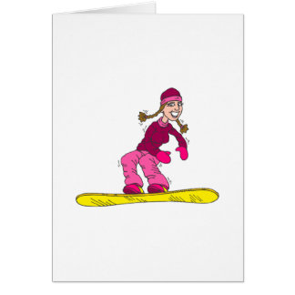 Fille de panneau de neige