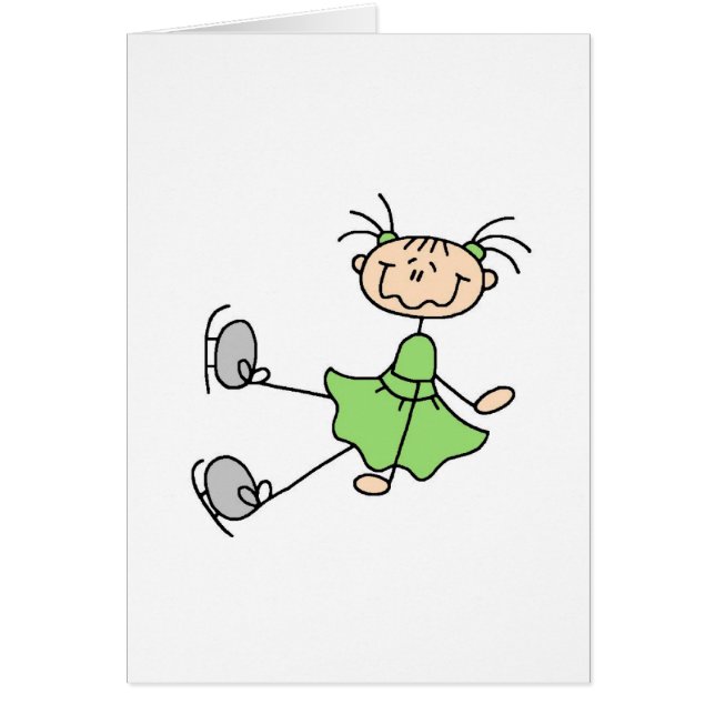 Fille de patinage de glace dans la carte verte (Devant)