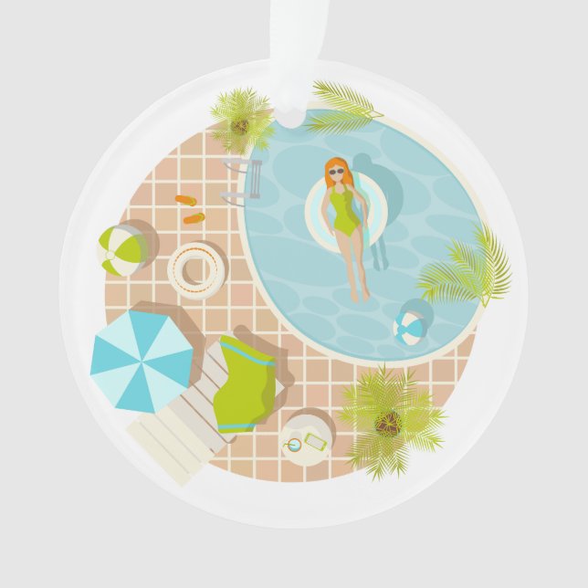 Fille de piscine en bikini plage d'été (devant)