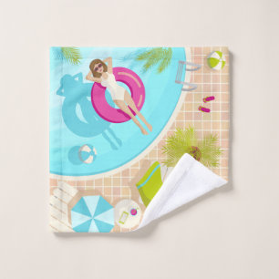 Fille de piscine en bikini plage d'été
