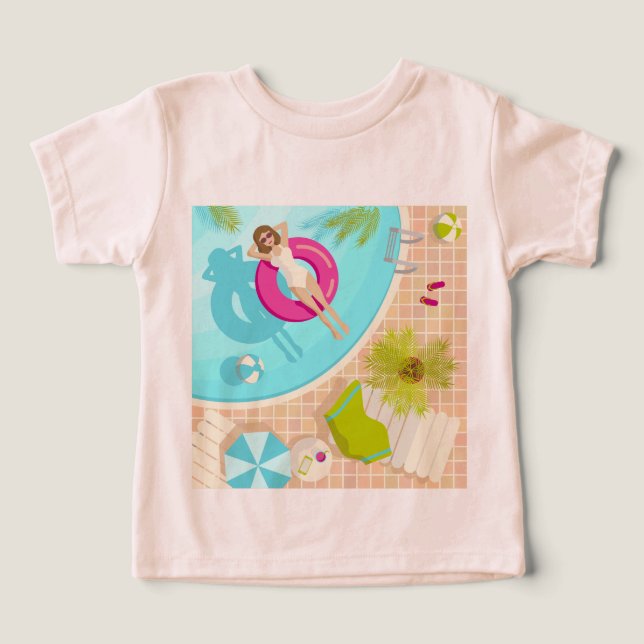 Fille de piscine en bikini plage d'été (Design Recto)