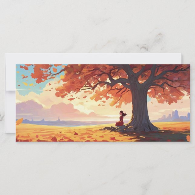 Fille de prière d'arbre d'automne (Devant)