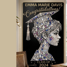 Fille de remise de diplômes en cristal de luxe