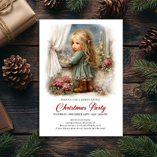 Fille de scène hivernale gracieuse Invitation de v