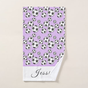 Fille de soccer mignon Motif de balle rose Nom de 