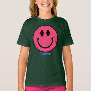 Fille de sourire rose visage Emoji T-shirt HAMbyWG