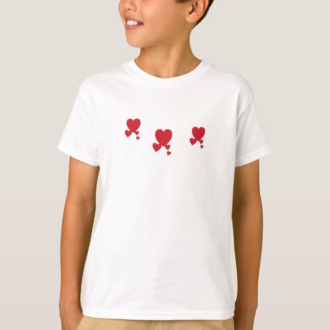 Fille de T-shirt de coeurs du jour de Valentin (Devant)