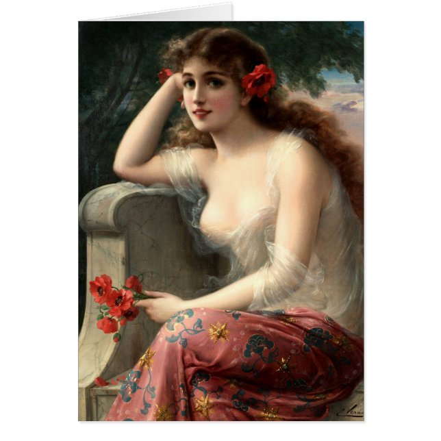 Fille d'Emile Vernon avec un pavot (Devant)
