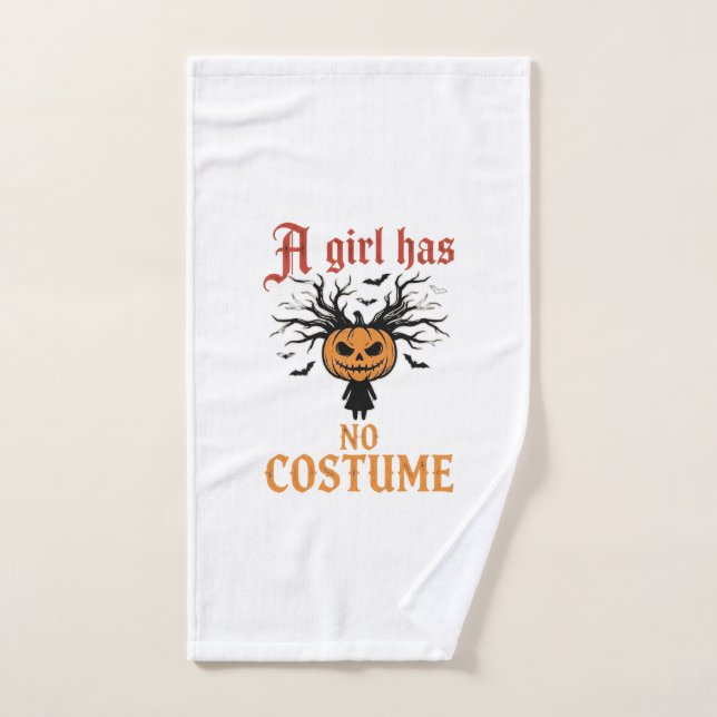 Fille d'Halloween n'a pas de citrouille de costume (Serviette à main)