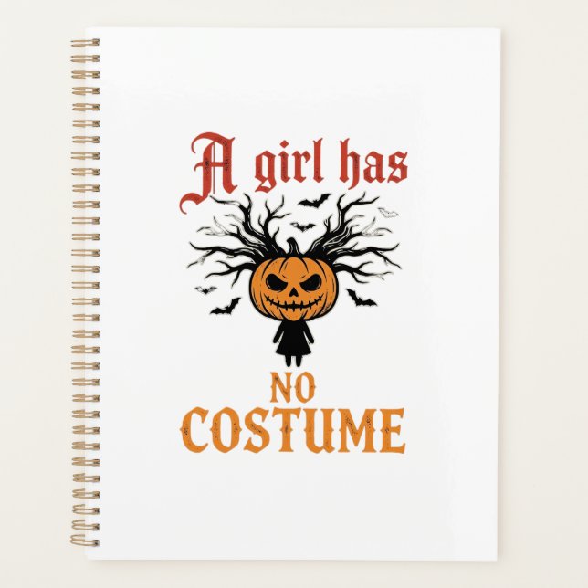 Fille d'Halloween n'a pas de citrouille de déguise (Devant)