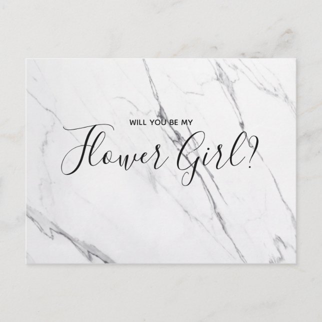 Fille d'honneur de mariage | Carte postale en marb (Devant)