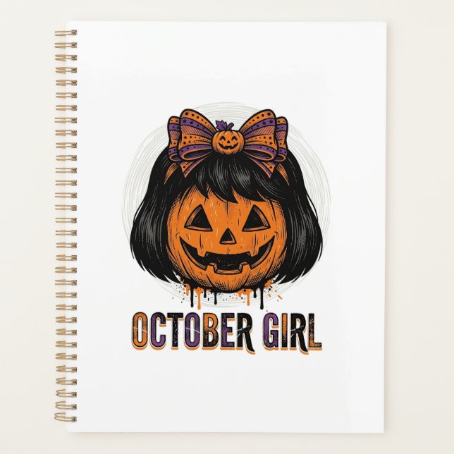 Fille d'octobre Citrouille Arc Halloween Vector De (Devant)