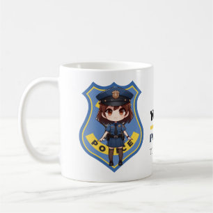 Fille d'officier de police de Kawaii - Café Mug