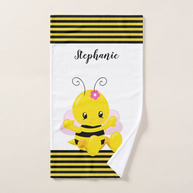 Fille douce d'abeille de bébé (Serviette à main)