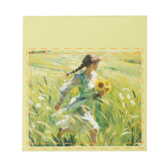 Fille du champ de tournesols Carnet populaire | Ét (Devant)