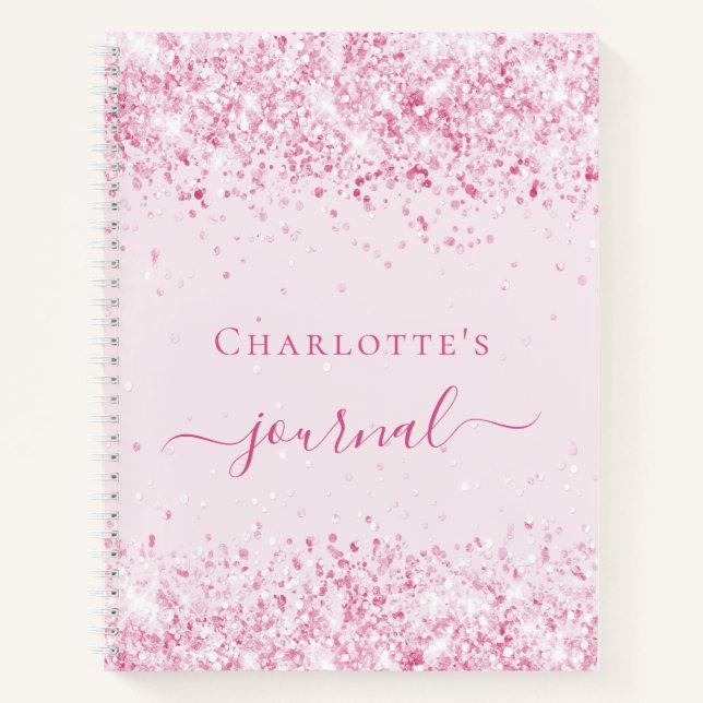 Fille du journal de nom de parties scintillant ros (Devant)