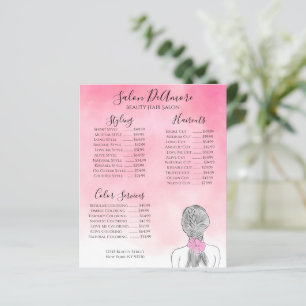 Fille du menu de service avec tresse aquarelle ros