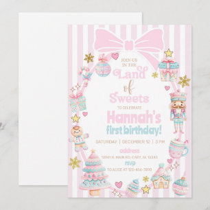 Fille du pays des friandises invitation de Noël po