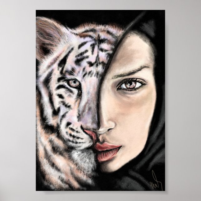 Fille du Tigre Blanc - Affiche Emotion - Art de pe (Devant)