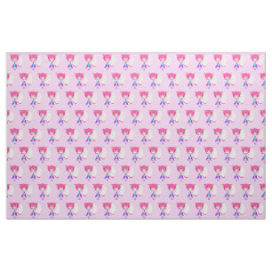Fille d'une chevelure rose d'Anime de Neko, tissu