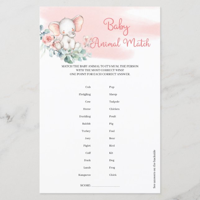 Fille Eléphant Eucalyptus couronne Bébé Animal Mat (Devant)