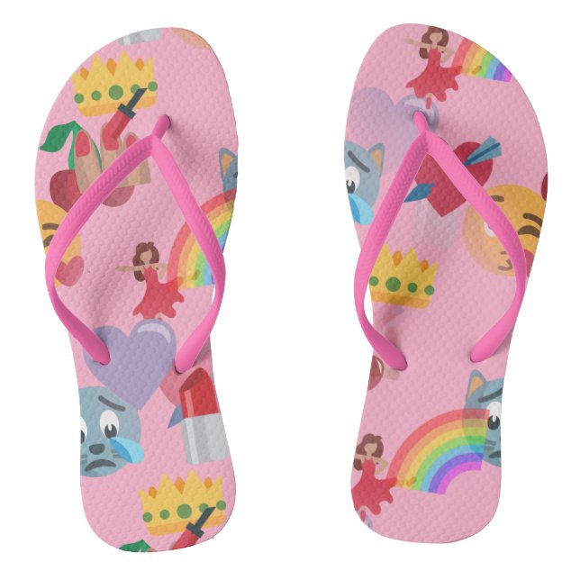 fille émoji tongs tongs sandales chaussures (Semelle)