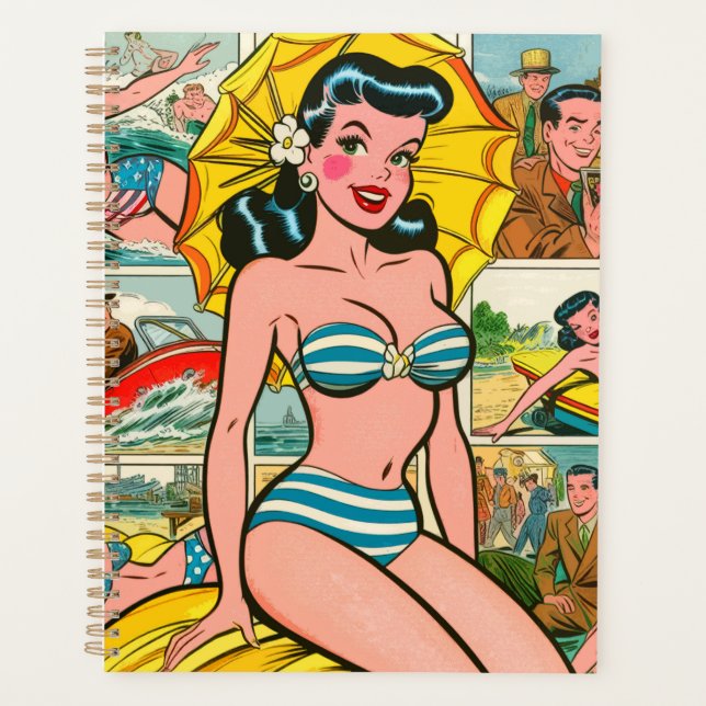 Fille en bikini rétro Comics d'été (Devant)