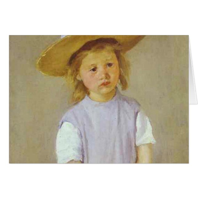 Fille en Casquette de paille, Mary Cassatt (Devant horizontal)
