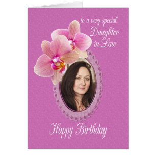 Fille en droit spécial voeux d'anniversaire Orchid