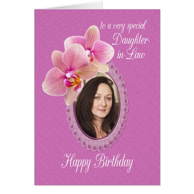 Fille en droit spécial voeux d'anniversaire Orchid (Devant)