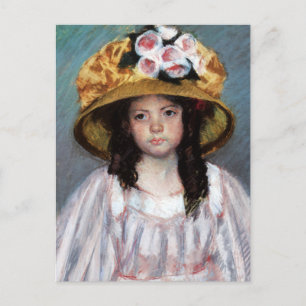 Fille en grand Casquette par Mary Cassatt Carte po