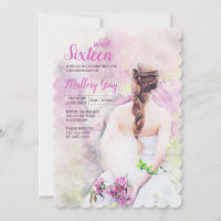 Fille en robe blanche Invitation