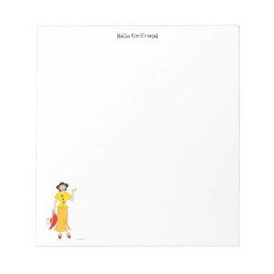 Fille en robe jaune Bloc-notes