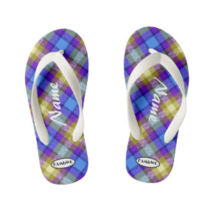 Fille en tongs plaid HAMbWG Flip Flops