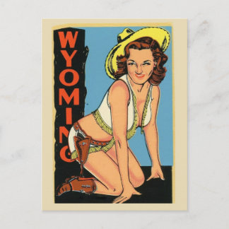Fille épinglée de l'État du Wyoming Carte postale